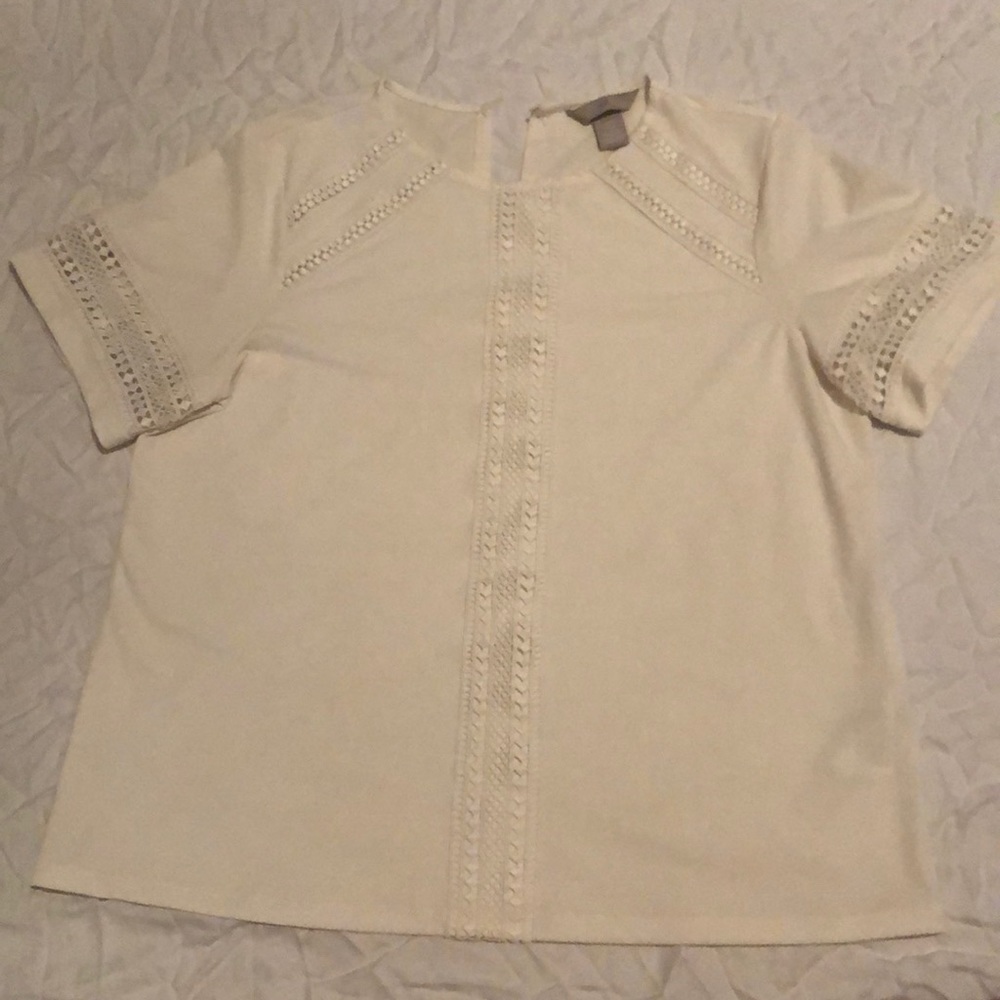 H&M white lace top new without tags